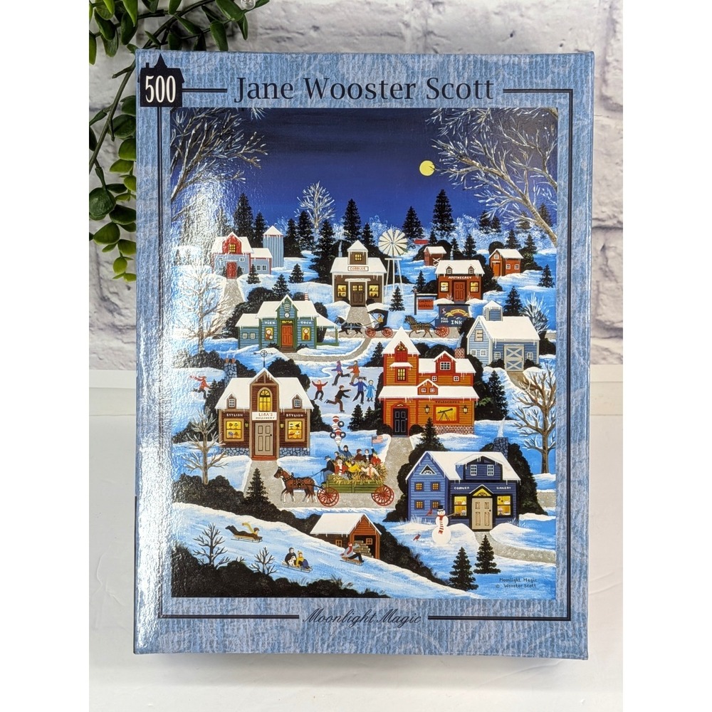 MOONLIGHT MAGIC!🇺🇸Collector Jane Wooster Scott Jigsaw Puzzle 1000pc 16x20 Vntg